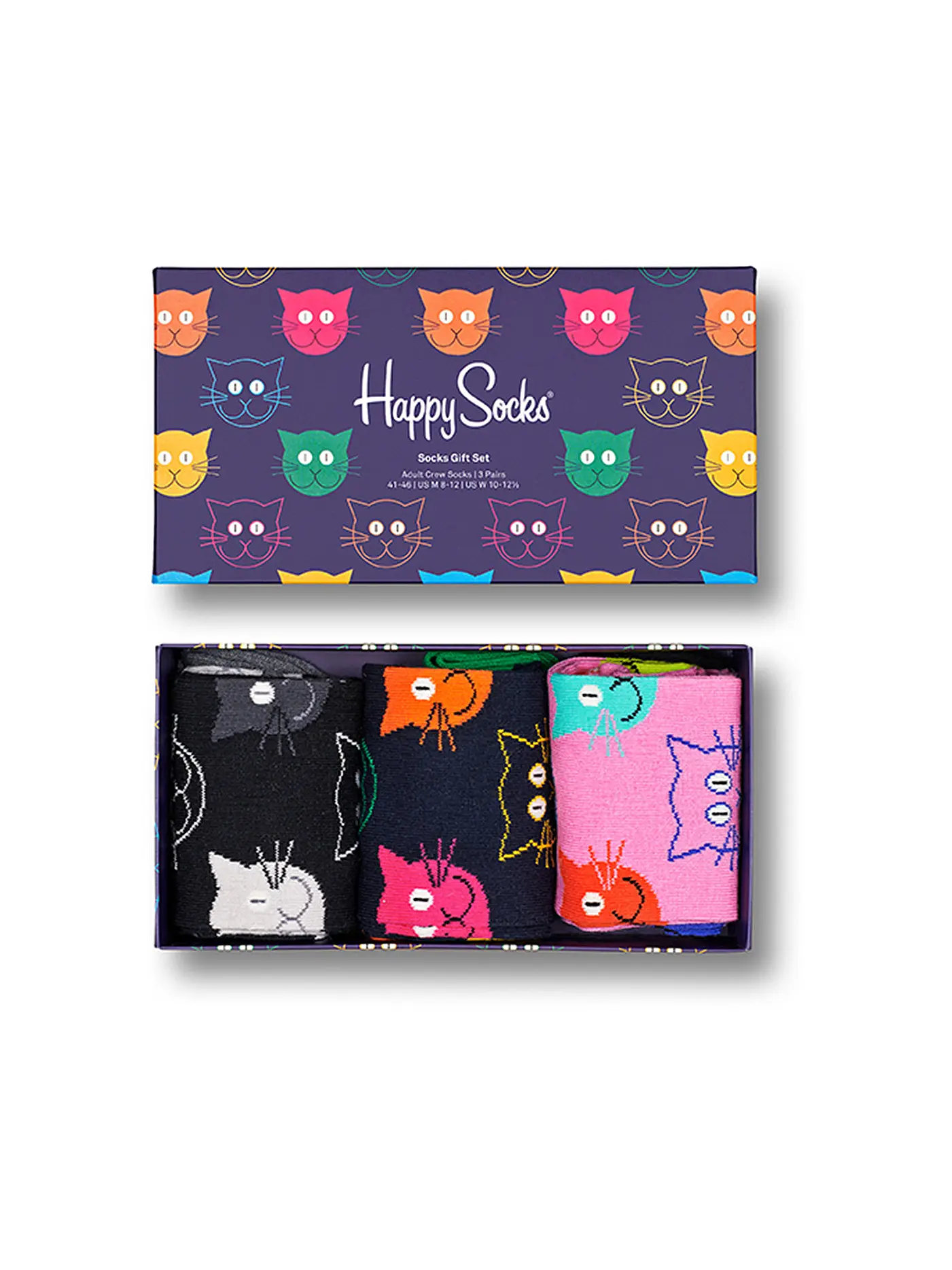 HAPPY SOCKS | Herren Geschenkbox Socken CATS 3-er Pkg. multi | 
